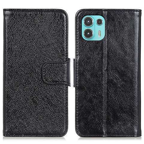 Funda de Cuero Cartera con Soporte Carcasa N05P para Motorola Moto Edge 20 Lite 5G Negro