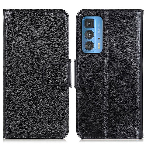 Funda de Cuero Cartera con Soporte Carcasa N05P para Motorola Moto Edge 20 Pro 5G Negro