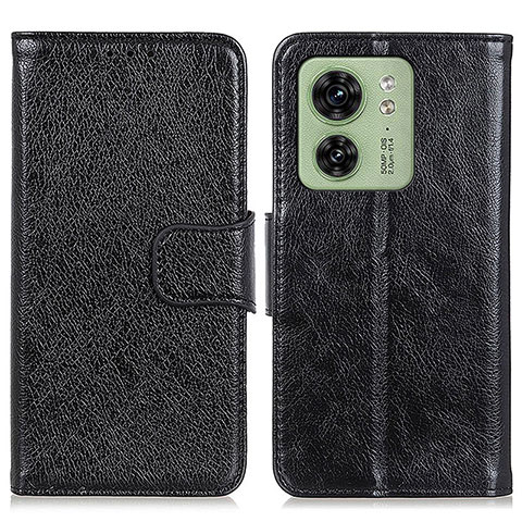 Funda de Cuero Cartera con Soporte Carcasa N05P para Motorola Moto Edge 40 5G Negro