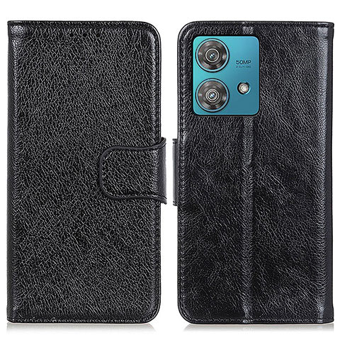 Funda de Cuero Cartera con Soporte Carcasa N05P para Motorola Moto Edge 40 Neo 5G Negro