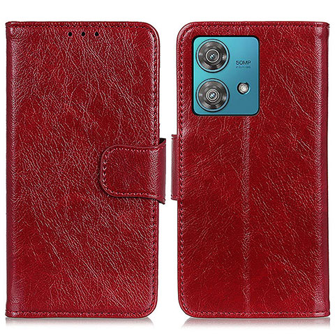 Funda de Cuero Cartera con Soporte Carcasa N05P para Motorola Moto Edge 40 Neo 5G Rojo