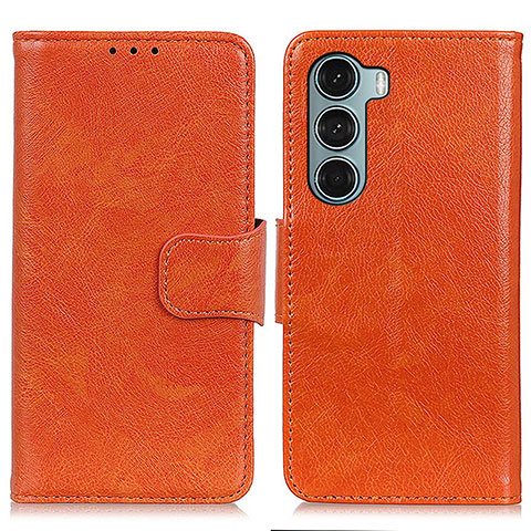 Funda de Cuero Cartera con Soporte Carcasa N05P para Motorola Moto Edge S30 5G Naranja