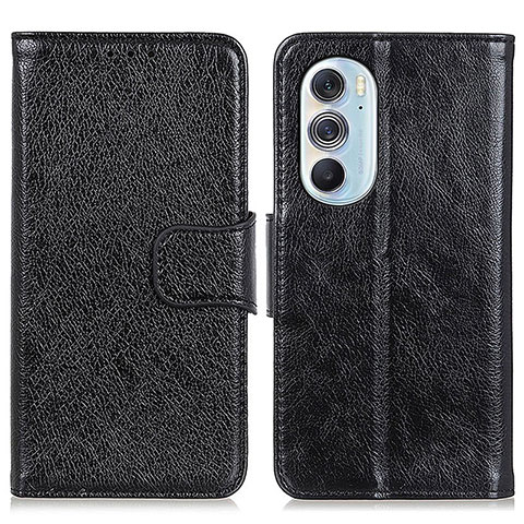 Funda de Cuero Cartera con Soporte Carcasa N05P para Motorola Moto Edge X30 5G Negro