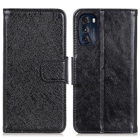 Funda de Cuero Cartera con Soporte Carcasa N05P para Motorola Moto G 5G (2022) Negro