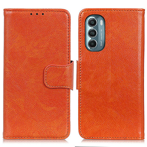 Funda de Cuero Cartera con Soporte Carcasa N05P para Motorola Moto G Stylus (2022) 4G Naranja