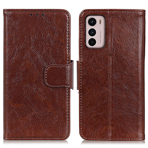 Funda de Cuero Cartera con Soporte Carcasa N05P para Motorola Moto G42 Marron