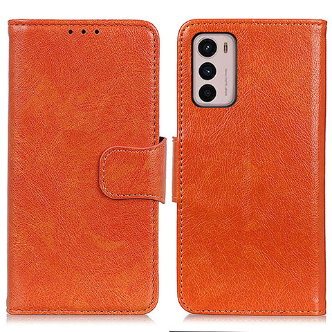 Funda de Cuero Cartera con Soporte Carcasa N05P para Motorola Moto G42 Naranja