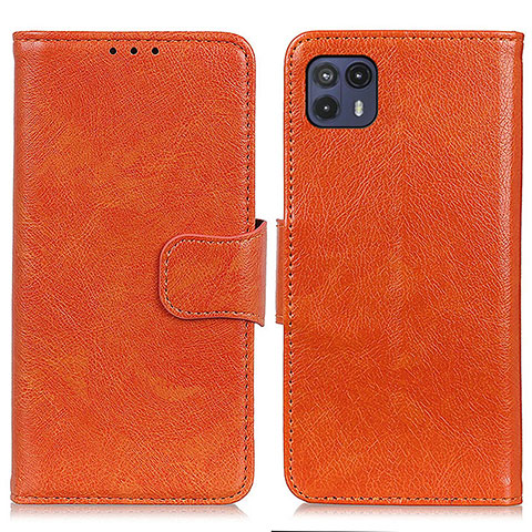 Funda de Cuero Cartera con Soporte Carcasa N05P para Motorola Moto G50 5G Naranja