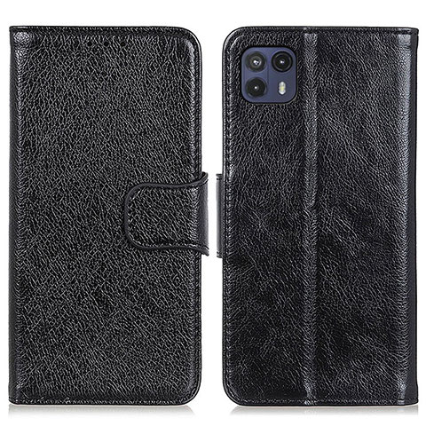 Funda de Cuero Cartera con Soporte Carcasa N05P para Motorola Moto G50 5G Negro