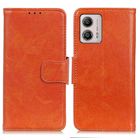 Funda de Cuero Cartera con Soporte Carcasa N05P para Motorola Moto G53 5G Naranja