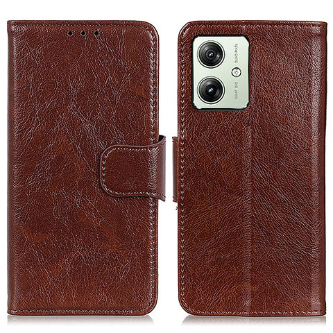 Funda de Cuero Cartera con Soporte Carcasa N05P para Motorola Moto G54 5G Marron