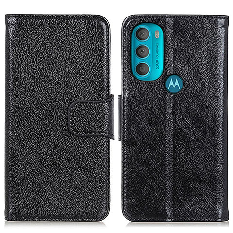 Funda de Cuero Cartera con Soporte Carcasa N05P para Motorola Moto G71 5G Negro