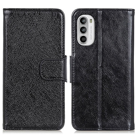 Funda de Cuero Cartera con Soporte Carcasa N05P para Motorola Moto G71s 5G Negro