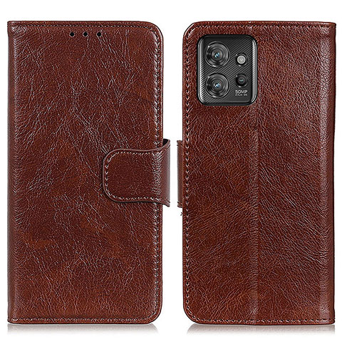 Funda de Cuero Cartera con Soporte Carcasa N05P para Motorola ThinkPhone 5G Marron