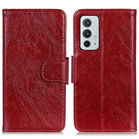 Funda de Cuero Cartera con Soporte Carcasa N05P para OnePlus 9RT 5G Rojo