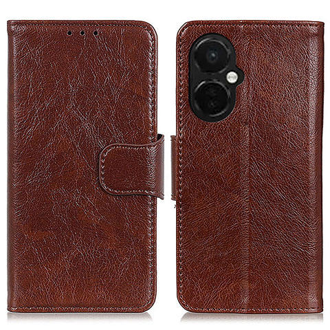 Funda de Cuero Cartera con Soporte Carcasa N05P para OnePlus Nord CE 3 5G Marron