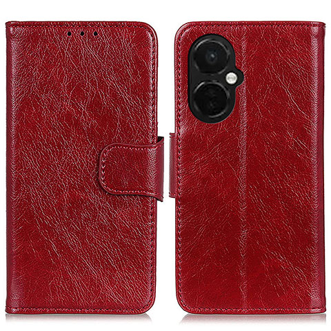 Funda de Cuero Cartera con Soporte Carcasa N05P para OnePlus Nord CE 3 5G Rojo