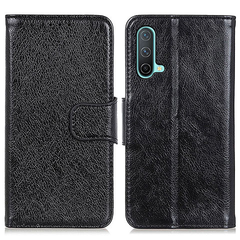 Funda de Cuero Cartera con Soporte Carcasa N05P para OnePlus Nord CE 5G Negro