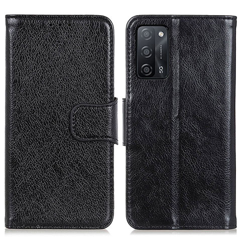 Funda de Cuero Cartera con Soporte Carcasa N05P para Oppo A55 5G Negro