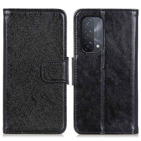 Funda de Cuero Cartera con Soporte Carcasa N05P para Oppo A74 5G Negro