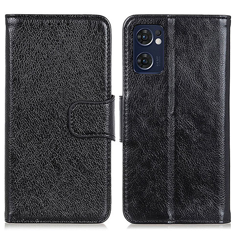 Funda de Cuero Cartera con Soporte Carcasa N05P para Oppo Find X5 Lite 5G Negro