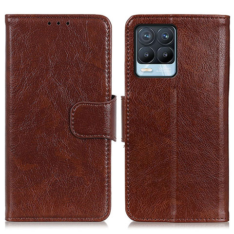 Funda de Cuero Cartera con Soporte Carcasa N05P para Realme 8 4G Marron