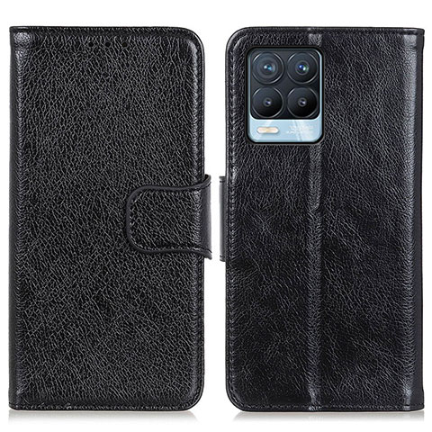 Funda de Cuero Cartera con Soporte Carcasa N05P para Realme 8 4G Negro