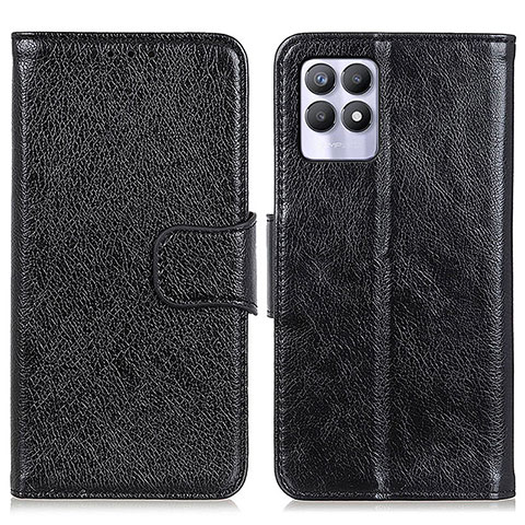 Funda de Cuero Cartera con Soporte Carcasa N05P para Realme 8i Negro