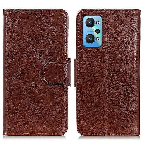 Funda de Cuero Cartera con Soporte Carcasa N05P para Realme GT Neo2 5G Marron