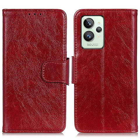 Funda de Cuero Cartera con Soporte Carcasa N05P para Realme GT2 Pro 5G Rojo