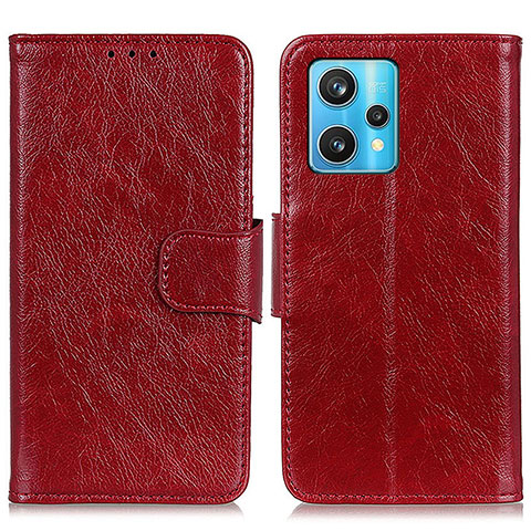 Funda de Cuero Cartera con Soporte Carcasa N05P para Realme Narzo 50 Pro 5G Rojo