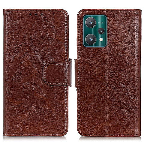 Funda de Cuero Cartera con Soporte Carcasa N05P para Realme Q5 5G Marron