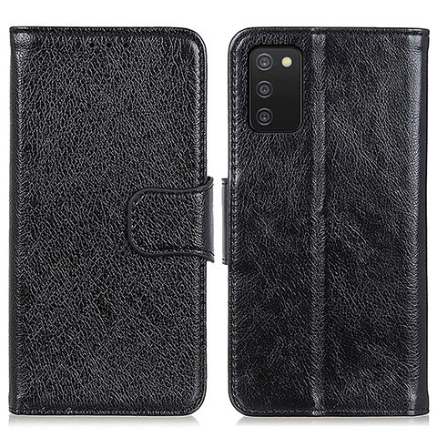 Funda de Cuero Cartera con Soporte Carcasa N05P para Samsung Galaxy A02s Negro