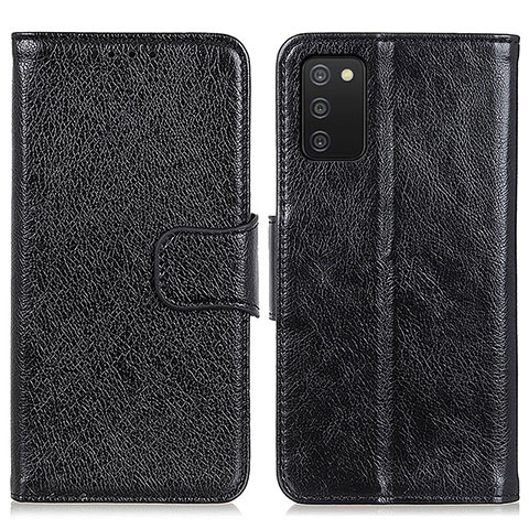 Funda de Cuero Cartera con Soporte Carcasa N05P para Samsung Galaxy A03s Negro