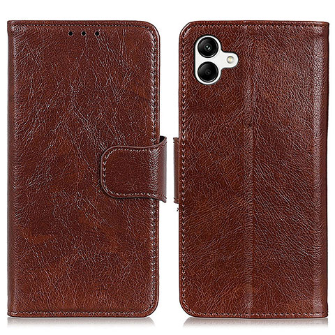 Funda de Cuero Cartera con Soporte Carcasa N05P para Samsung Galaxy A04 4G Marron