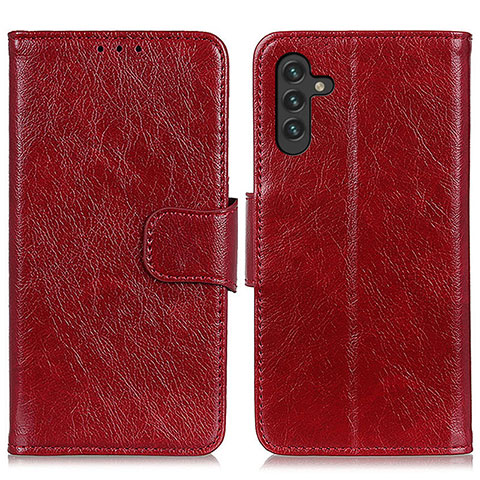 Funda de Cuero Cartera con Soporte Carcasa N05P para Samsung Galaxy A04s Rojo