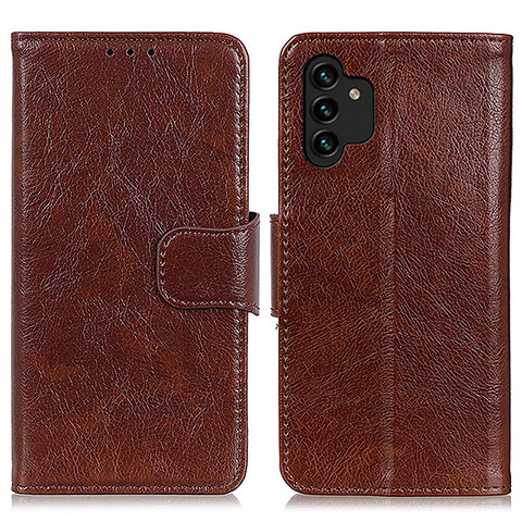 Funda de Cuero Cartera con Soporte Carcasa N05P para Samsung Galaxy A13 4G Marron