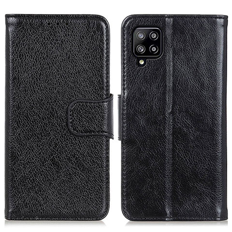 Funda de Cuero Cartera con Soporte Carcasa N05P para Samsung Galaxy A22 4G Negro