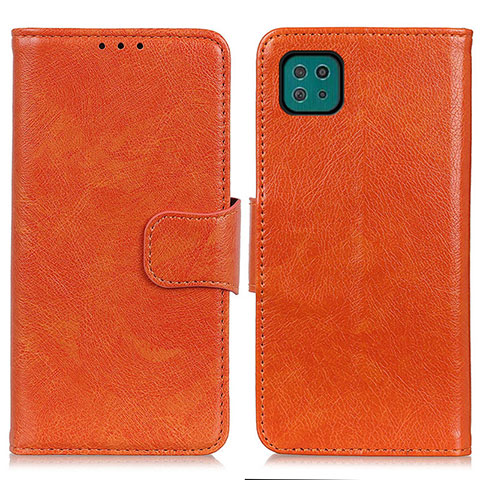 Funda de Cuero Cartera con Soporte Carcasa N05P para Samsung Galaxy A22s 5G Naranja