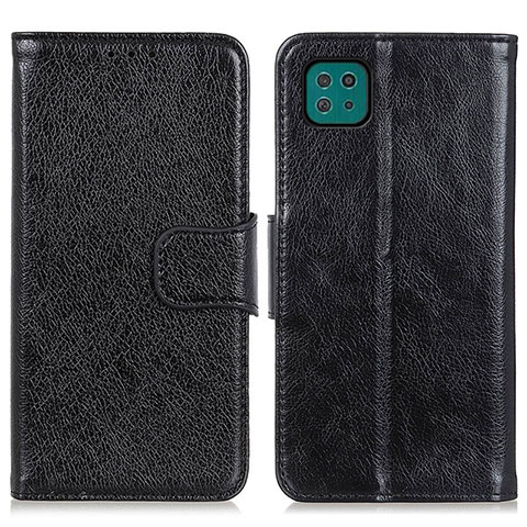 Funda de Cuero Cartera con Soporte Carcasa N05P para Samsung Galaxy A22s 5G Negro