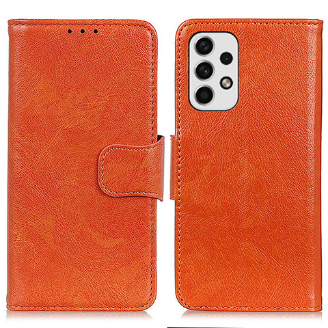 Funda de Cuero Cartera con Soporte Carcasa N05P para Samsung Galaxy A23 4G Naranja