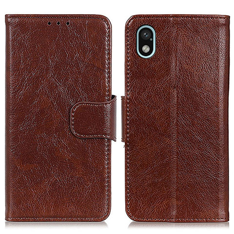 Funda de Cuero Cartera con Soporte Carcasa N05P para Sony Xperia Ace III Marron