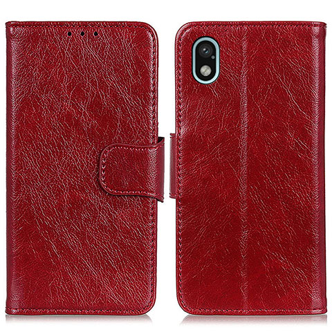 Funda de Cuero Cartera con Soporte Carcasa N05P para Sony Xperia Ace III Rojo