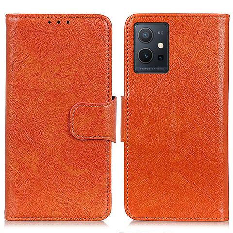 Funda de Cuero Cartera con Soporte Carcasa N05P para Vivo iQOO Z6 5G Naranja