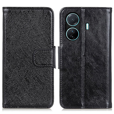 Funda de Cuero Cartera con Soporte Carcasa N05P para Vivo T1 Pro 5G Negro