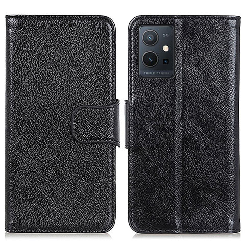 Funda de Cuero Cartera con Soporte Carcasa N05P para Vivo Y55 5G Negro