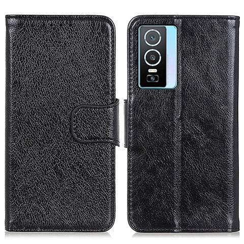 Funda de Cuero Cartera con Soporte Carcasa N05P para Vivo Y74s 5G Negro