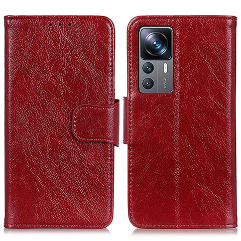 Funda de Cuero Cartera con Soporte Carcasa N05P para Xiaomi Mi 12T 5G Rojo