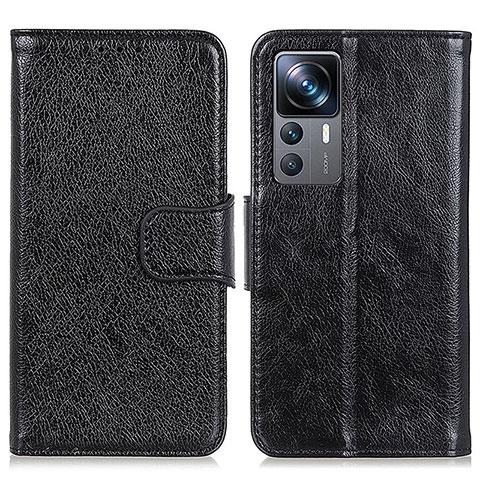 Funda de Cuero Cartera con Soporte Carcasa N05P para Xiaomi Mi 12T Pro 5G Negro