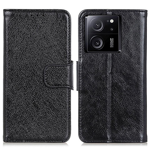 Funda de Cuero Cartera con Soporte Carcasa N05P para Xiaomi Mi 13T 5G Negro